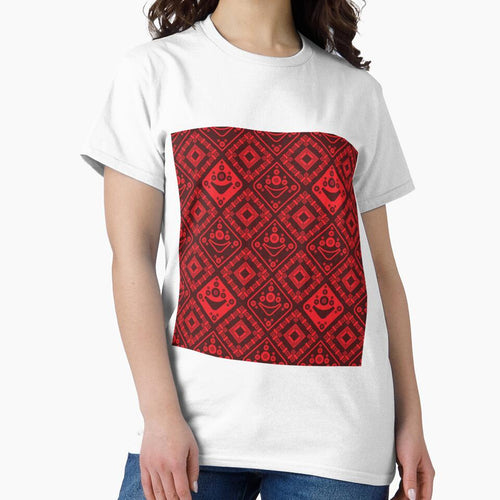 A bold boho seamless pattern featuring floral tribal elements in red tones. Designed for fashion by zephstudoartist