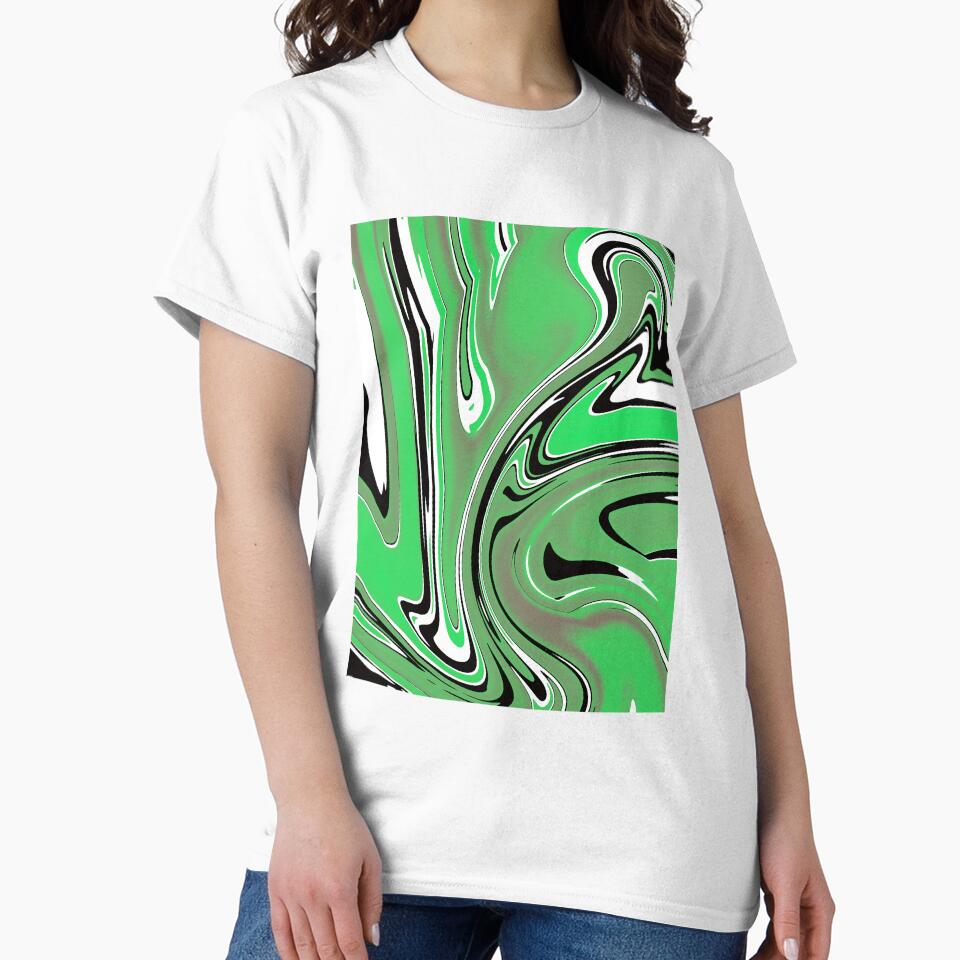 Green & Black Marble by Katherine Rilling Unisex , , , Long Sleeve Tee