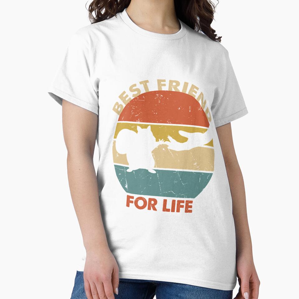 Vintage Retro Squirrel Best Friend For Life Fist Bump by SARAHKUHNS Unisex , , , Long Sleeve Tee