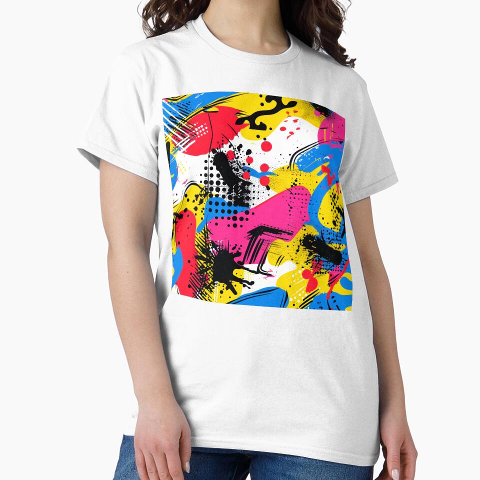 Pop Art Comic Book Cartoon-Style Colorful Abstract by DEC02 Unisex , , , Long Sleeve Tee