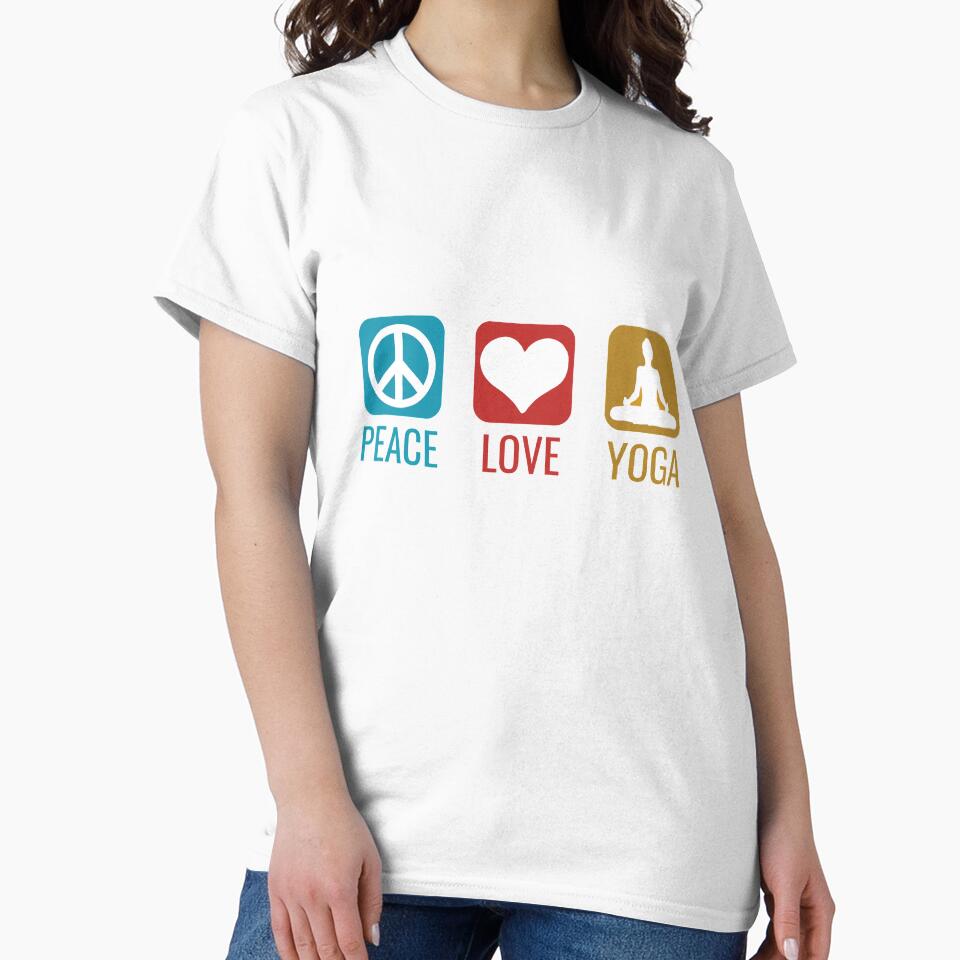 Peace Love Yoga, Meditation Gift, Yoga Gift, Yoga Enthusiast by DesignHouse07