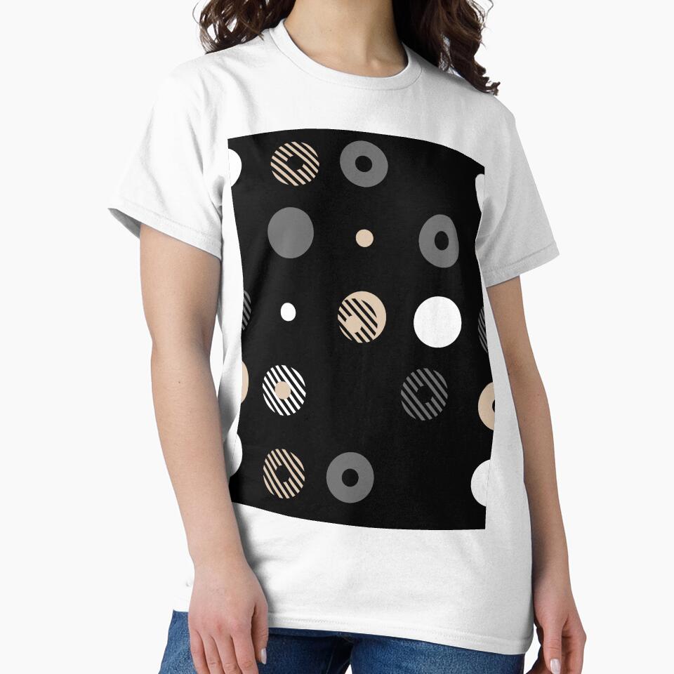 Brown Gray Black White Stripe Circle Dot Pattern Pairs DE 2022 Trending Color Cliff's View DEC720 by ColorOfTheYears