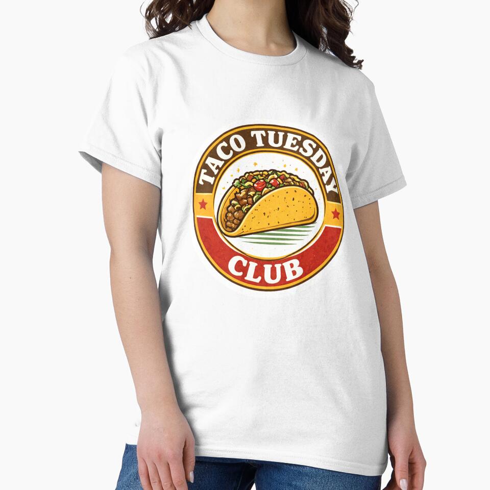 Taco Tuesday Club – Vintage Taco Badge by EastEndTownie Unisex , , , Long Sleeve Tee