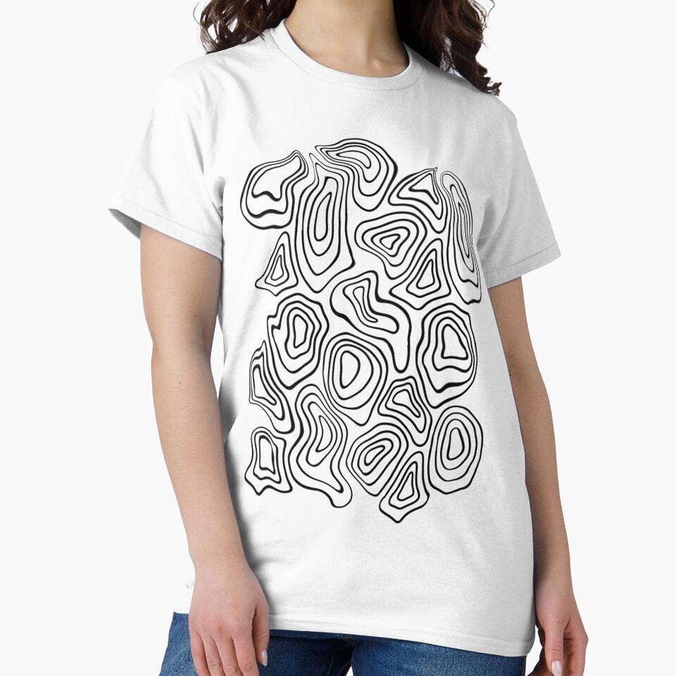 Black and White Minimalist Geode Drawing by velvetearth