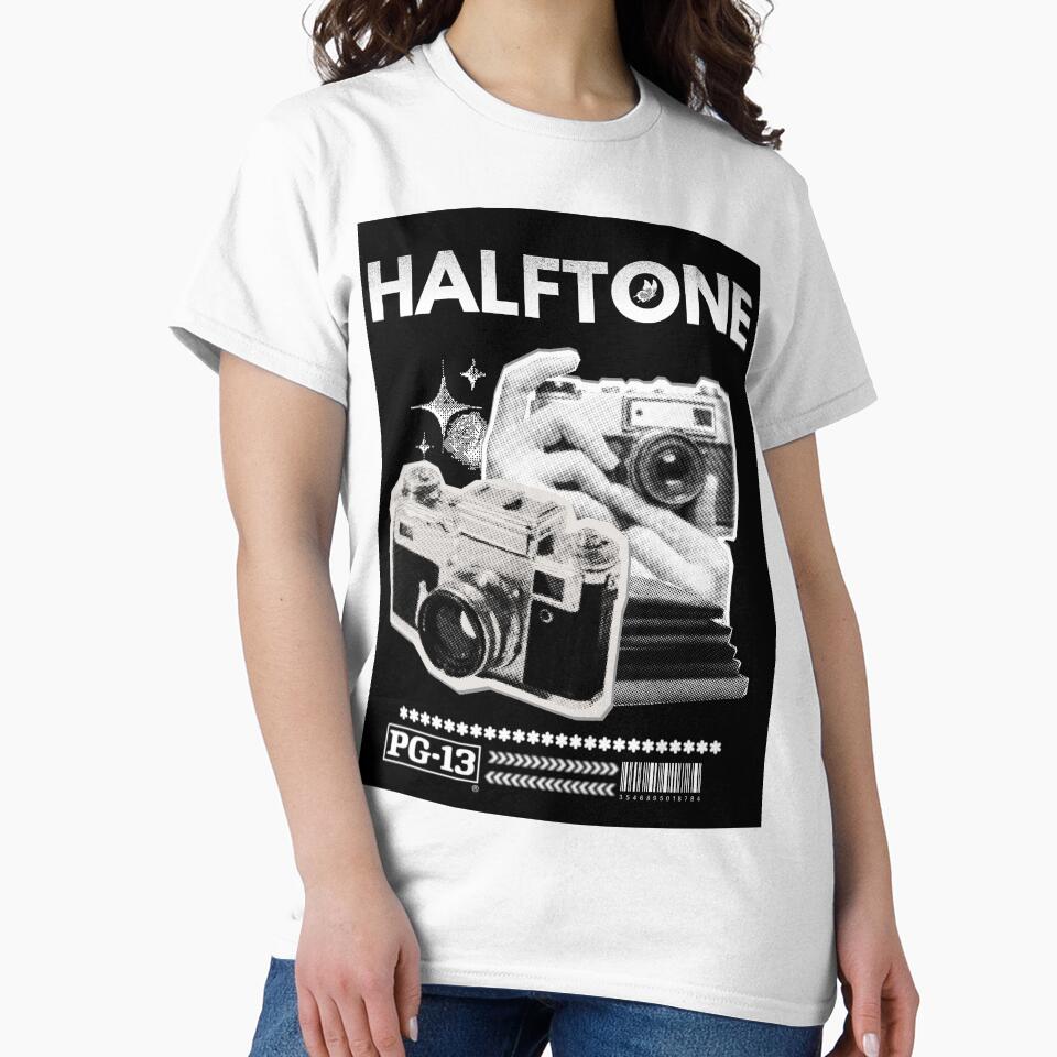 HALFTONE - Black and white - streetwear - Casual by Ddraw0 Unisex , , , Long Sleeve Tee