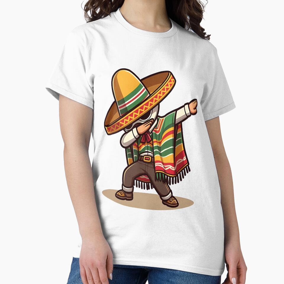 Dabbing Mexican Poncho Cinco de Mayo Boys Men by Nadeengift Unisex , , , Long Sleeve Tee