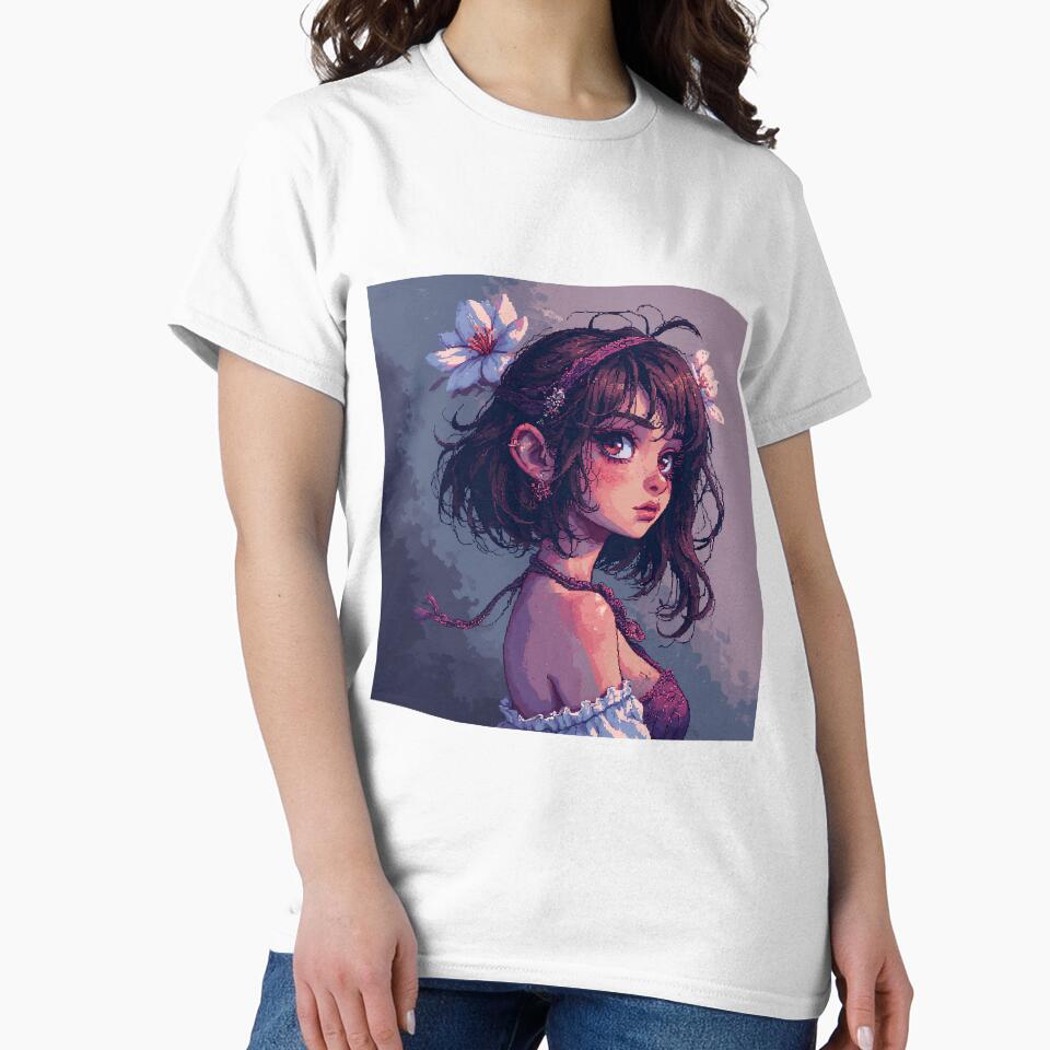 Retro Art Cute And Beautiful Girl by pexoboy Unisex , , , Long Sleeve Tee