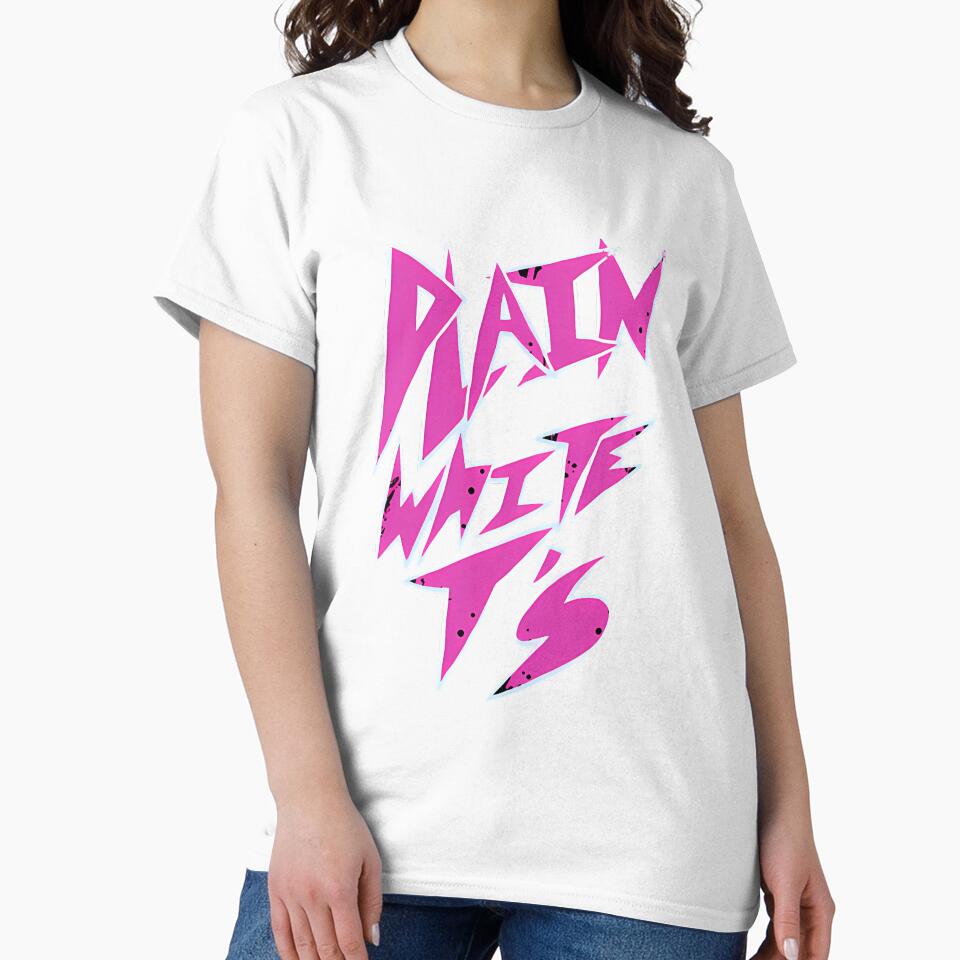 Plain White Ts Neon Pink Sharp Logo Pop Punk Emo by MarieMorin1 Unisex , , , Long Sleeve Tee