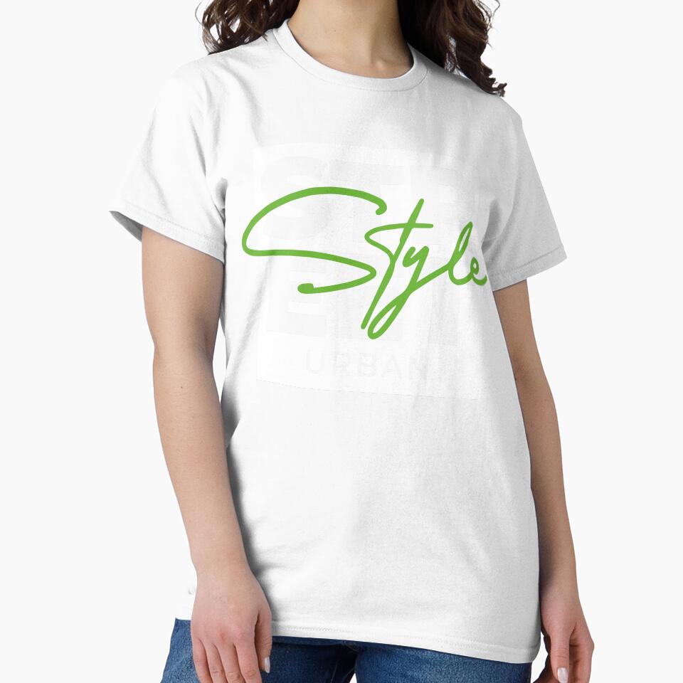 Modern lettering "Style" in green with an urban background by Ruhrpott-Style Unisex , , , Long Sleeve Tee