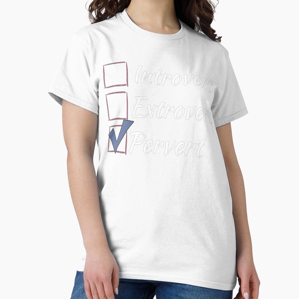 Introvert Extrovert Pervert - check box - white by LiskoDesign Unisex , , , Long Sleeve Tee