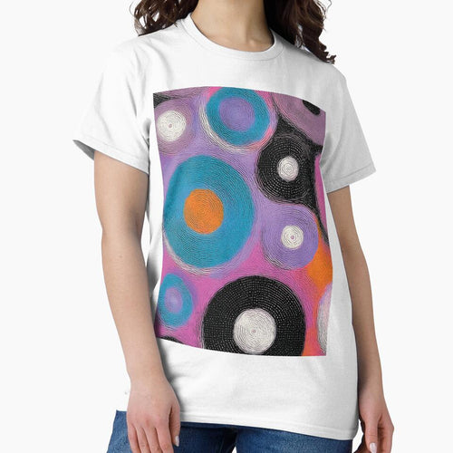 A vibrant geometric pattern design featuring overlapping circles in a three-color palette. by HEMRO