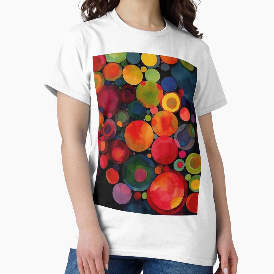 Cosmic Confetti – Bold Abstract Circles in Watercolor Texture by newnomads-art