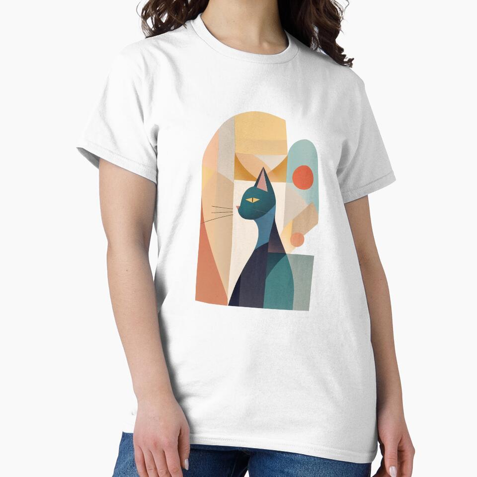 Cat as Bauhaus Style Pastel Art by OzzFrequency