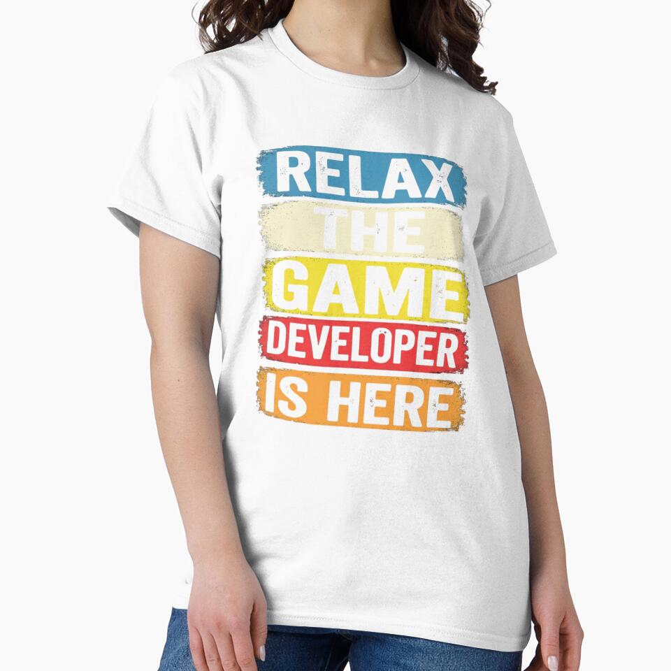 Relax The Game Developer Is Here Funny Office by Gogetgiggles Unisex , , , Long Sleeve Tee