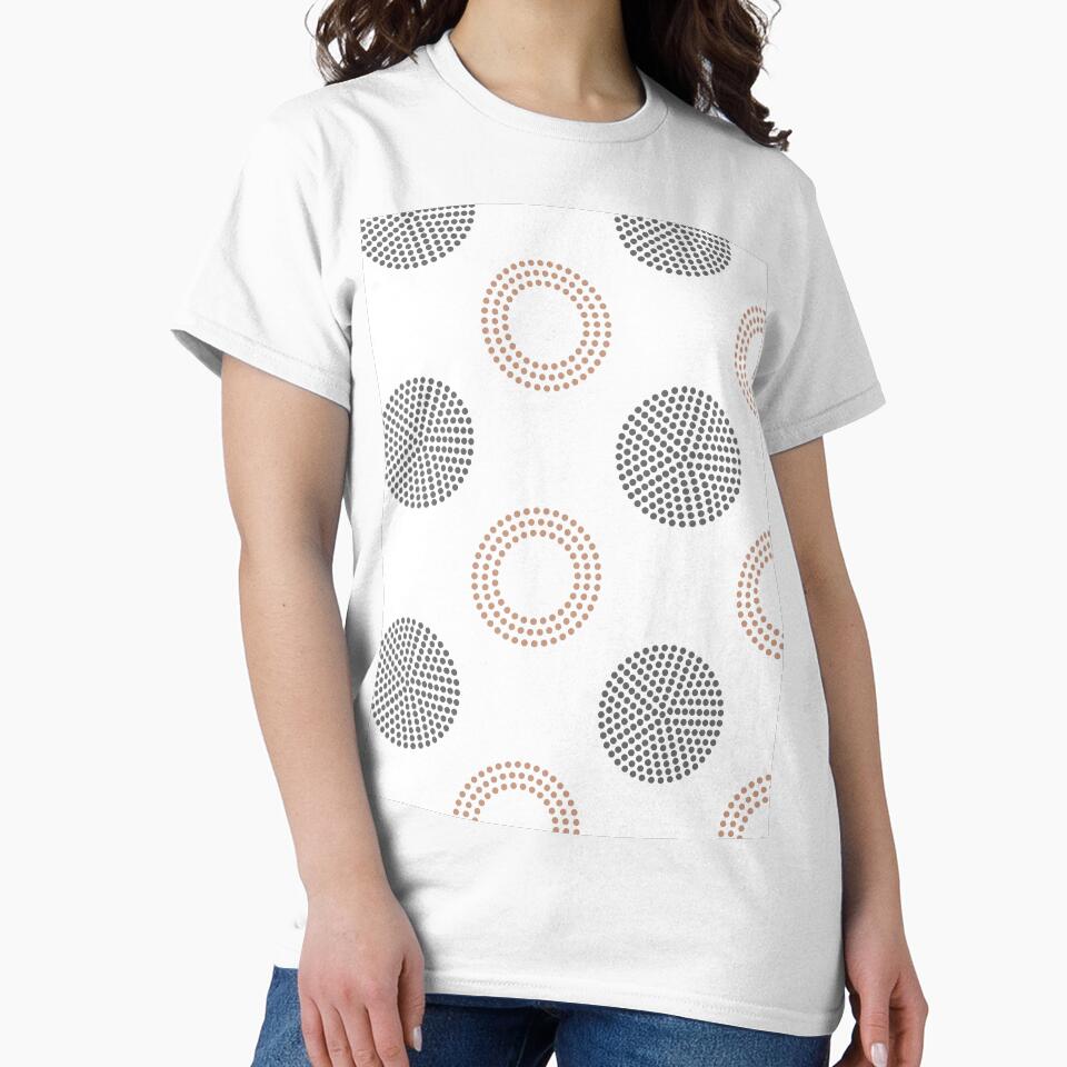 Tan Gray White Circle Polka Dot Pattern Pairs DE 2022 Popular Color Chinook Salmon DET456 by ColorOfTheYears