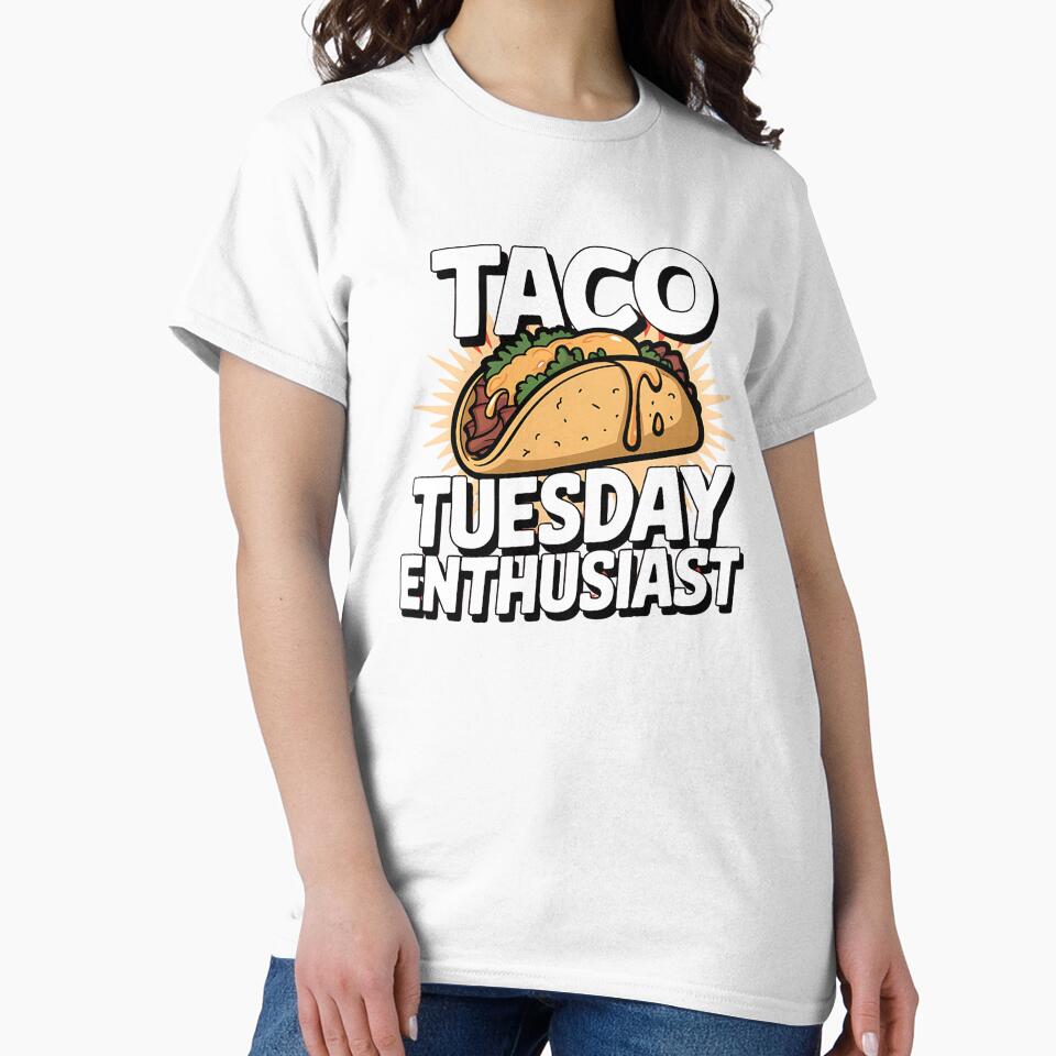 Taco Tuesday Enthusiasts – Fun Foodie Quote by Evolved Ape Unisex , , , Long Sleeve Tee