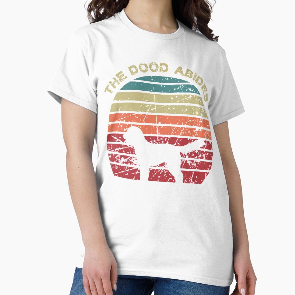 The Dood Abides - Lebowski, The Dude, Labradoodle Goldendoodle by Rooks-Artworks Unisex , , , Long Sleeve Tee