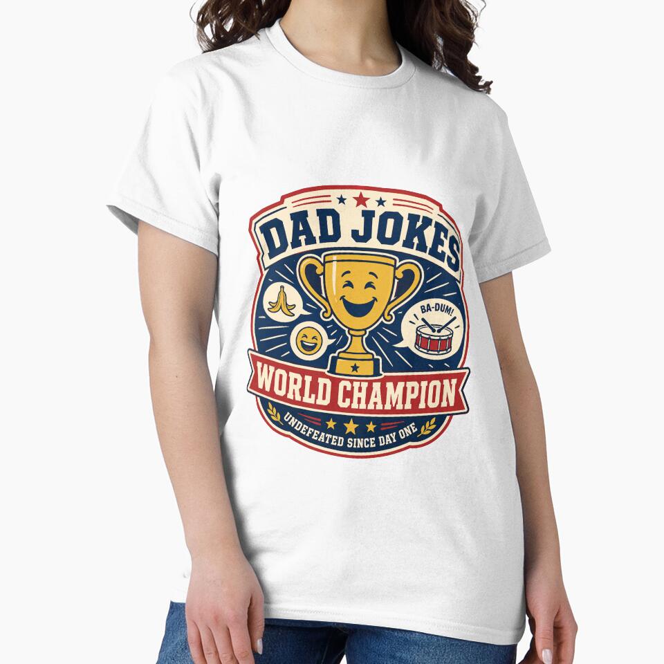 Dad Jokes World Champion by Forged in the Warp Unisex , , , Long Sleeve Tee