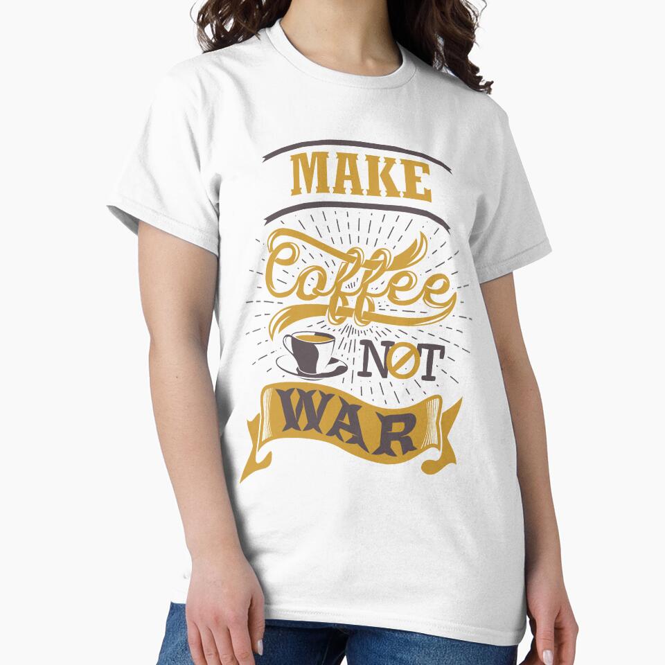 Make coffee not war, White by coffeeapparel Unisex , , , Long Sleeve Tee
