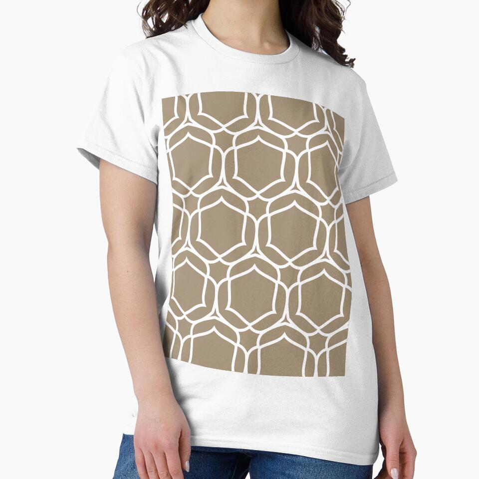 Brown and White Overlapping Shape Tile Pattern Pairs DE 2022 Trending Color Tuscan Mosaic DE6208 by ColorOfTheYears