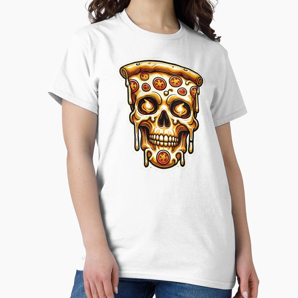 Pizza Skull by JohnnyP-Store Unisex , , , Long Sleeve Tee