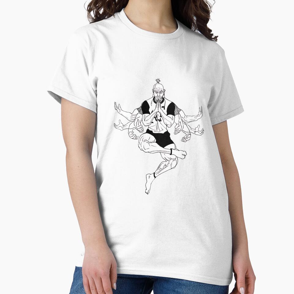 Multi-armed martial arts master sitting in a meditating stance by JohnnyFive8 Unisex , , , Long Sleeve Tee