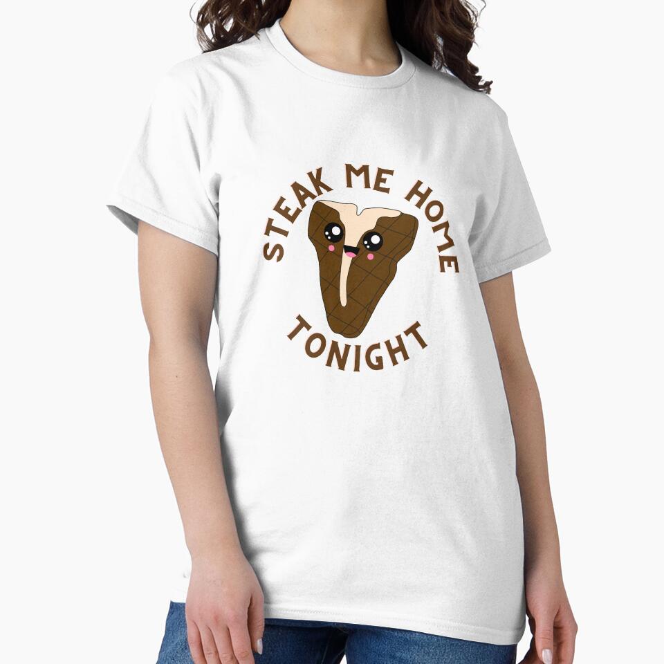 Food Pun Steak Me Home by bububabuinc Unisex , , , Long Sleeve Tee