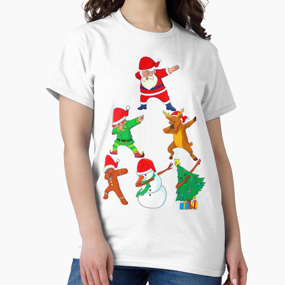 Dabbing Santa Elf Friends Christmas Short Sleeve Funny Xmas Dab by anzaladamoyev Unisex , , , Long Sleeve Tee