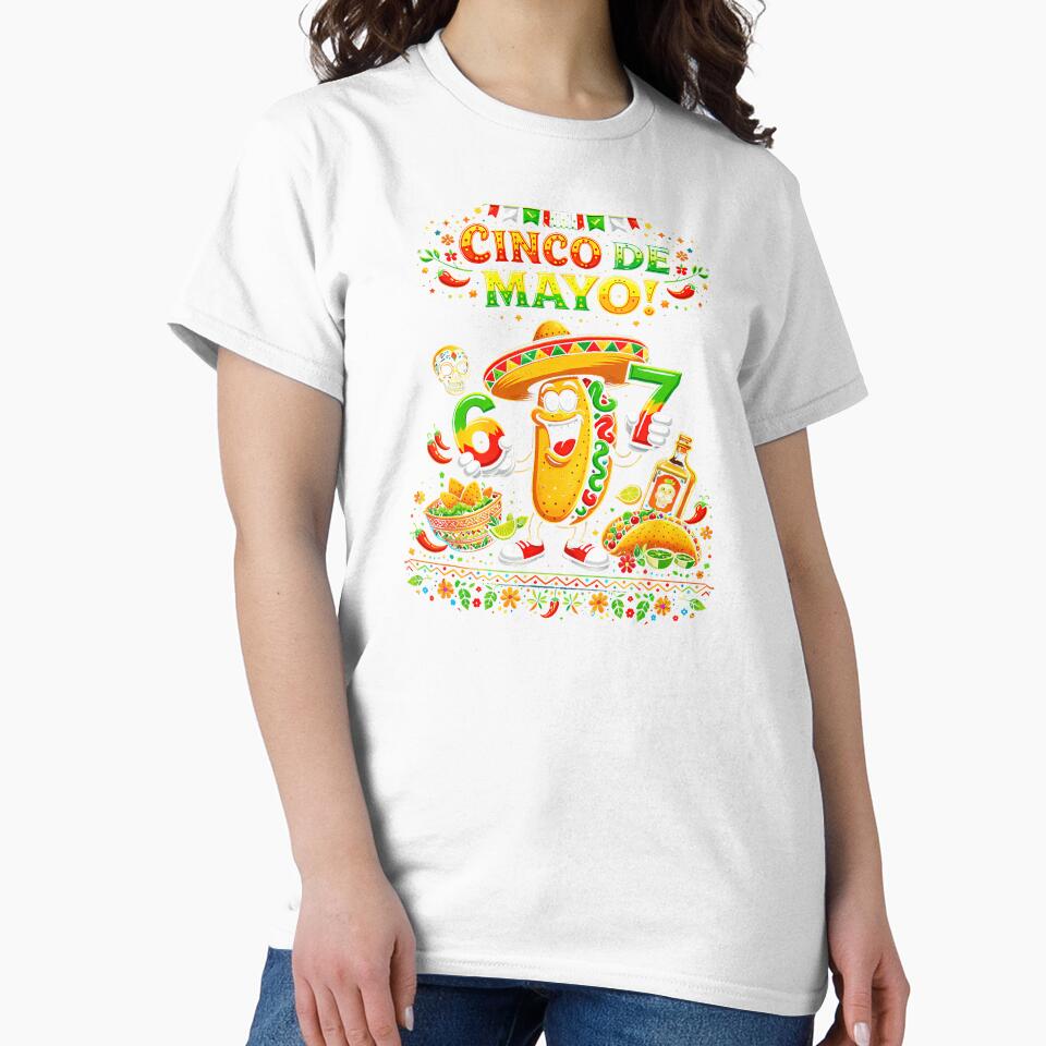 6 7 Meme Taco Cinco De Mayo Food Dab by irifine Unisex , , , Long Sleeve Tee