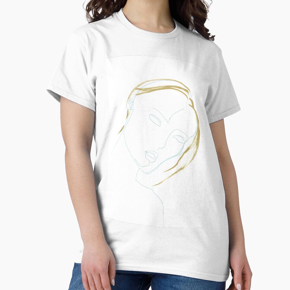 Minimalist Line Art Face Print by essentialink