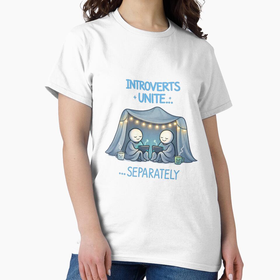Introverts Unite Separately Funny Introvert Quote by PunchDrop Unisex , , , Long Sleeve Tee
