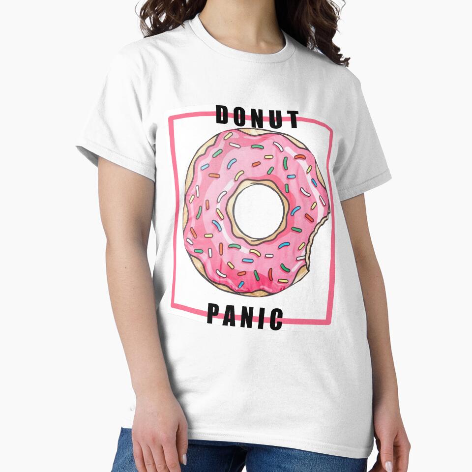 donut panic -  a drawn donut - coffee -  donuts - gift for girlfriend -  gift for boyfriend - funny donut sayings by amartis