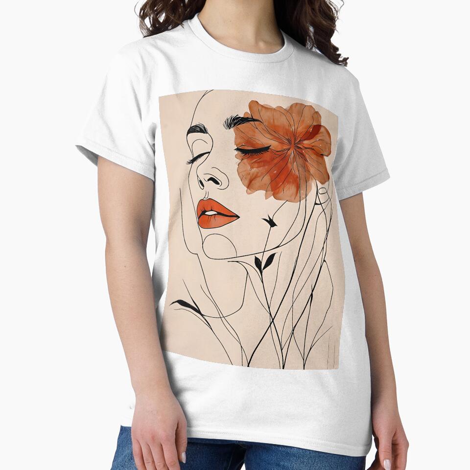 Floral Woman Line Art by paulrommer
