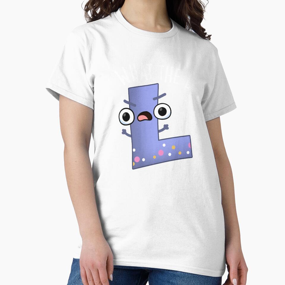 What The L Funny Letter L Pun (Dark BG) by punnybone Unisex , , , Long Sleeve Tee