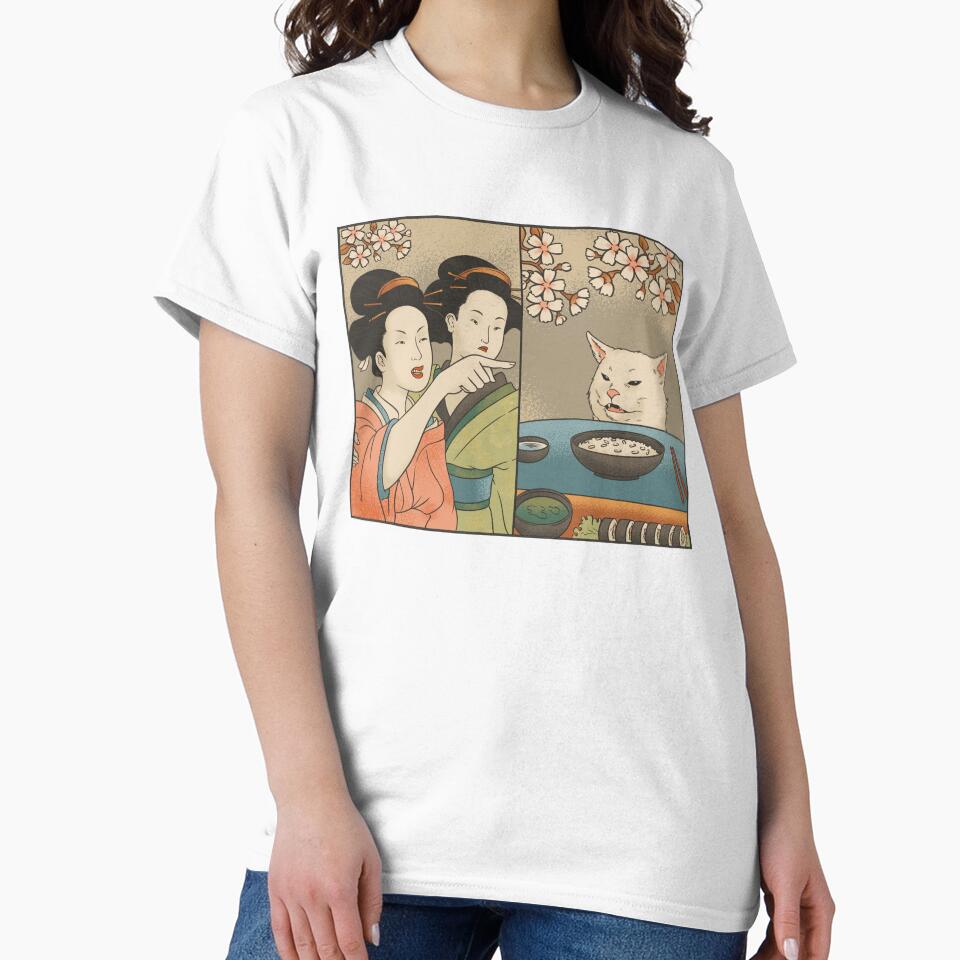 Japanese woman yells at cat meme by Rob-Son Unisex , , , Long Sleeve Tee