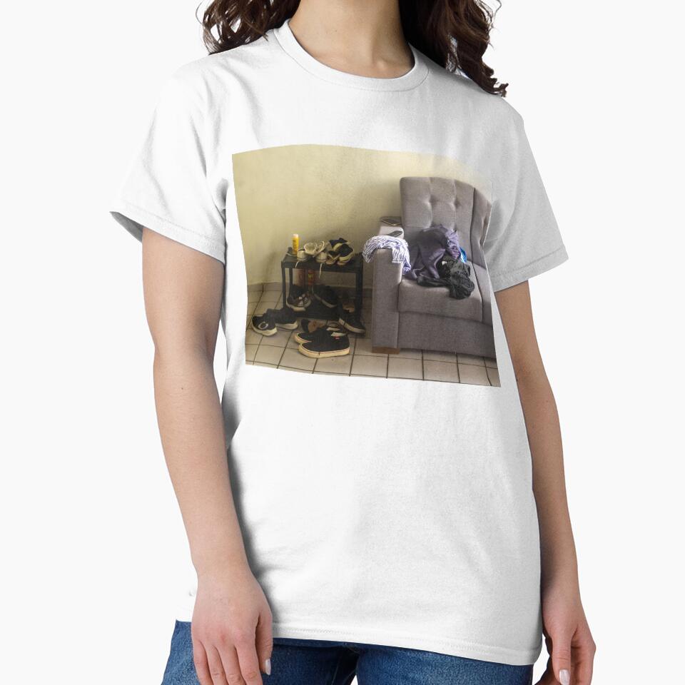 room with shoes and sofa by felipequeiroz Unisex , , , Long Sleeve Tee