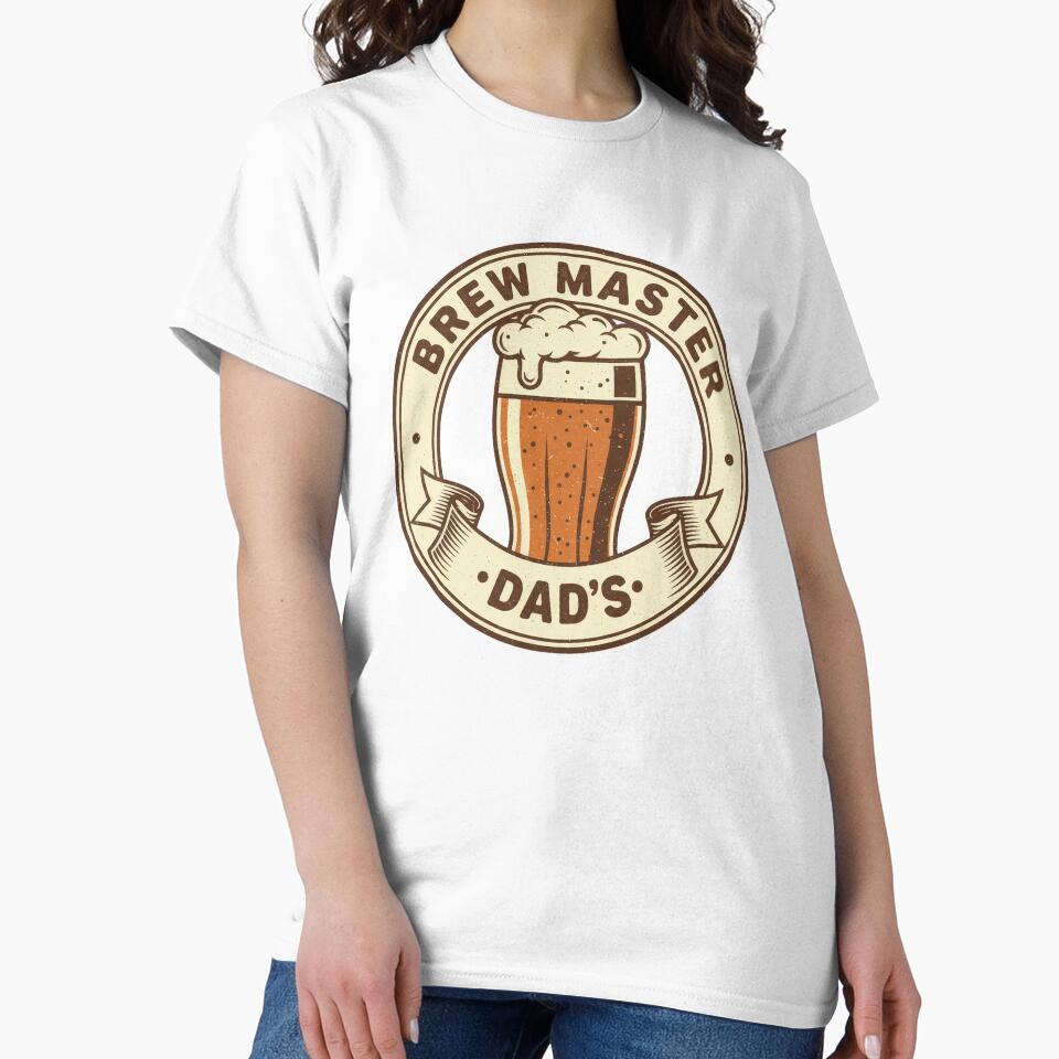 Brew Master Dad Retro Badge by Teeny Quities Unisex , , , Long Sleeve Tee