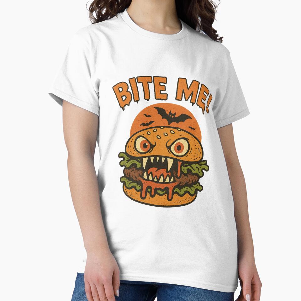 Halloween Scary Burger Monster by JudithLatko Unisex , , , Long Sleeve Tee