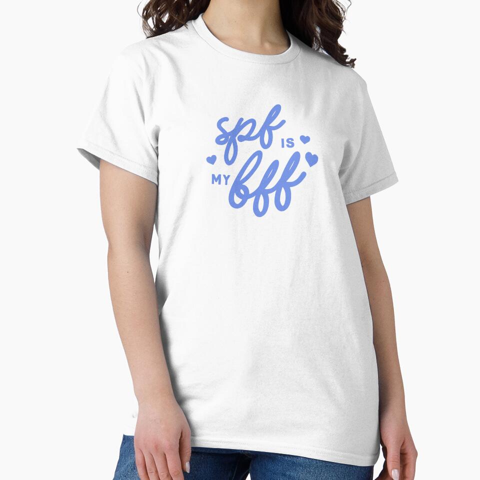 SPF is my BFF Skincare Lover Blue Aesthetic by Creative Brat Design Studio Unisex , , , Long Sleeve Tee