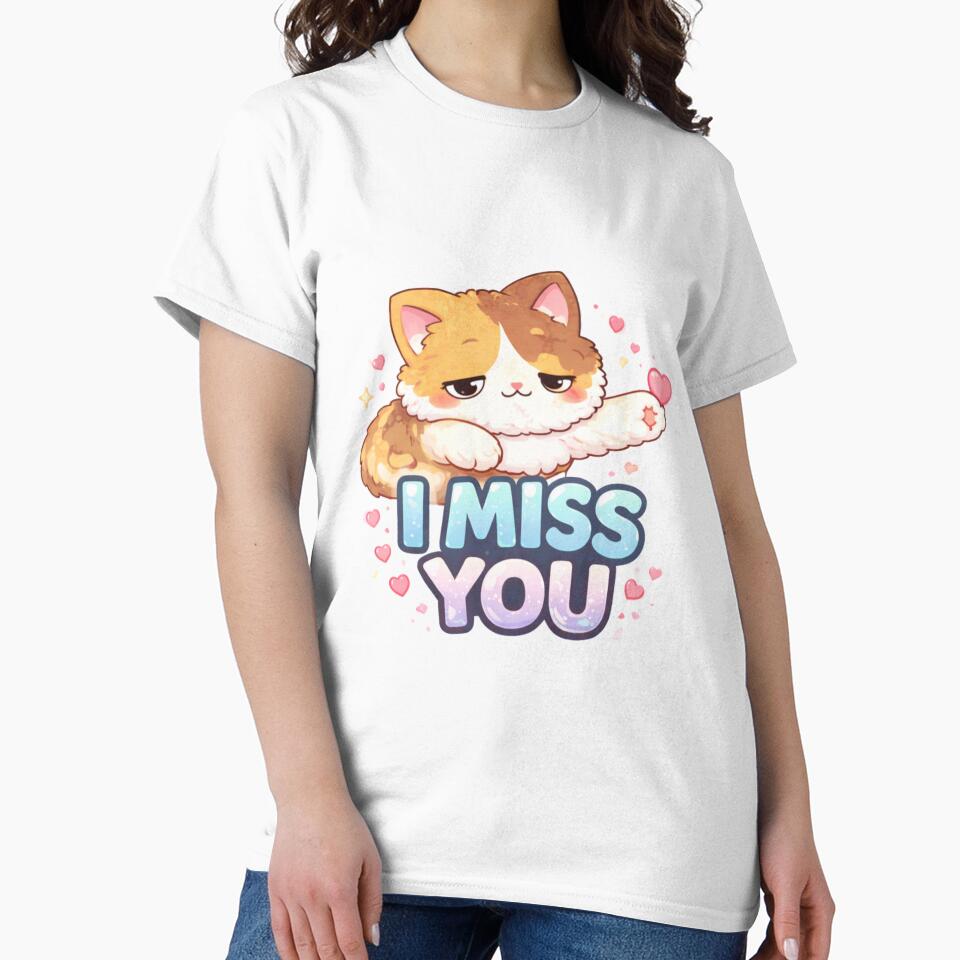 Mochi Cozy Cat – I miss you by Mochi Studio Unisex , , , Long Sleeve Tee