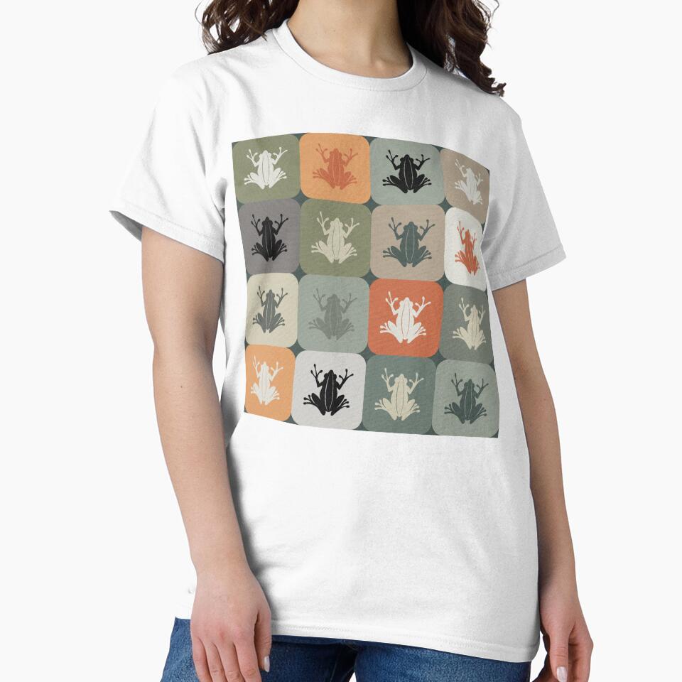 Frog Checker Pattern – Retro Earth Tones by wild.geranium.design