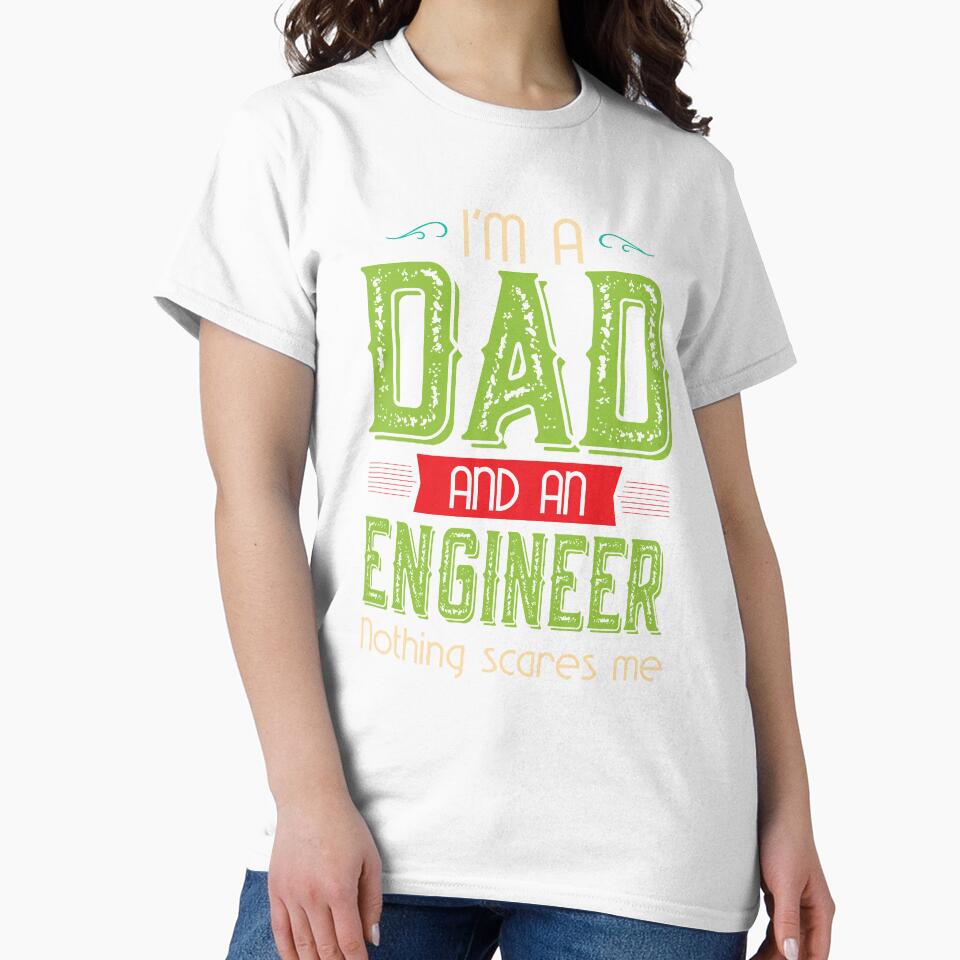 I am a Dad and an Engineer, Nothing scares me by Pocket-Glitch Unisex , , , Long Sleeve Tee