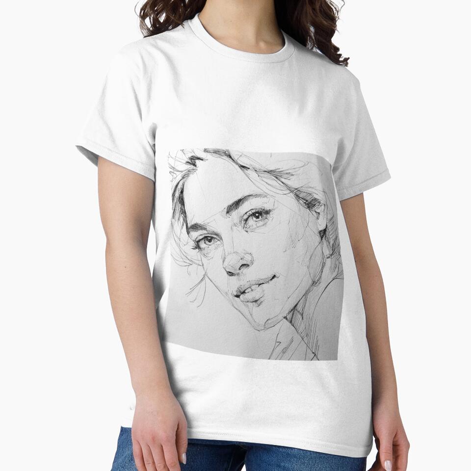 Elena the Muse – Expressive Line Art Portrait by mliotard