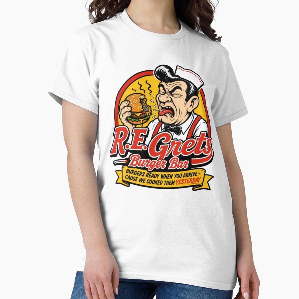 Retro Cartoon Hamburger Parody by Red Cash Unisex , , , Long Sleeve Tee