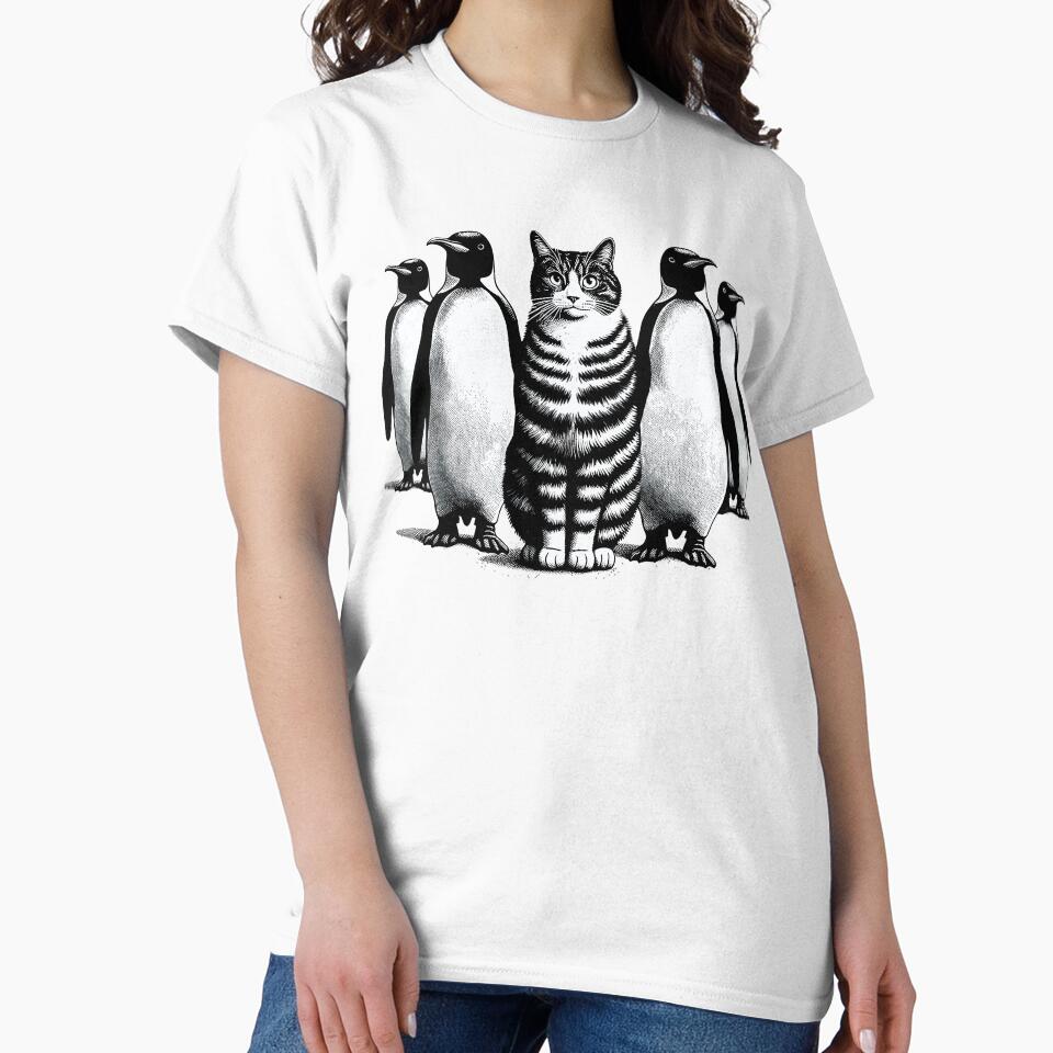 Unexpected Retro Penguins Cat Funny Cat by KsuAnn
