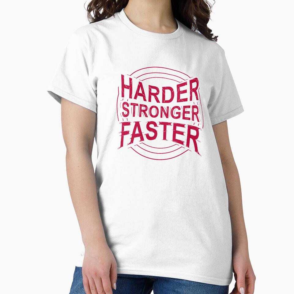 harder stronger faster typography - sports graphic design by hayrpictures Unisex , , , Long Sleeve Tee