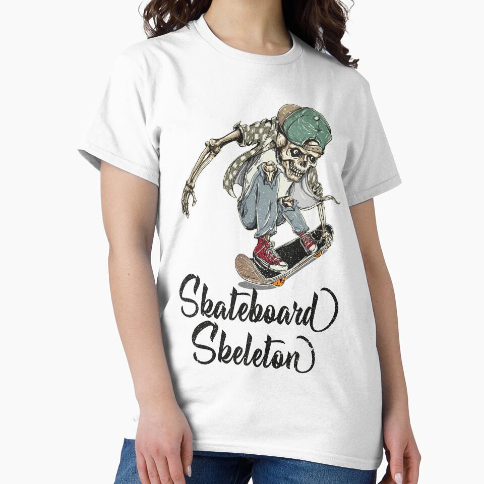 Skateboard Skeleton Classic , Forever Skate Style, Best Friend Shirt, Best Friend Gifts by Ristinga