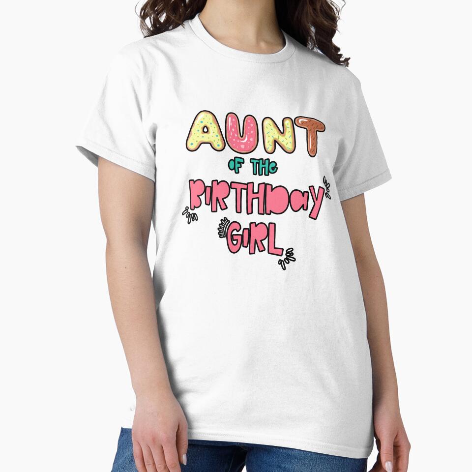 Aunt of the Birthday Girl Family Donut theme by SwankyFine Unisex , , , Long Sleeve Tee