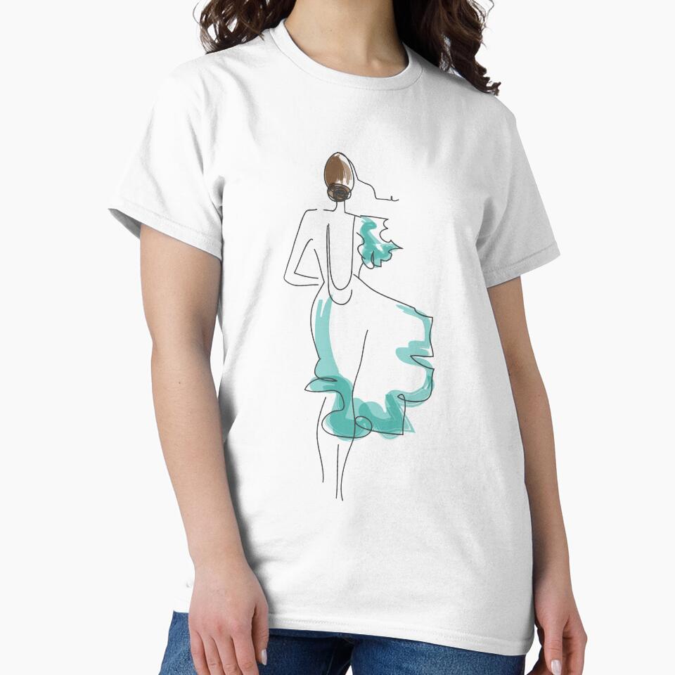 Stylish, Minimalist Model Fashion Feminine Line Art Drawing by RLYGR8