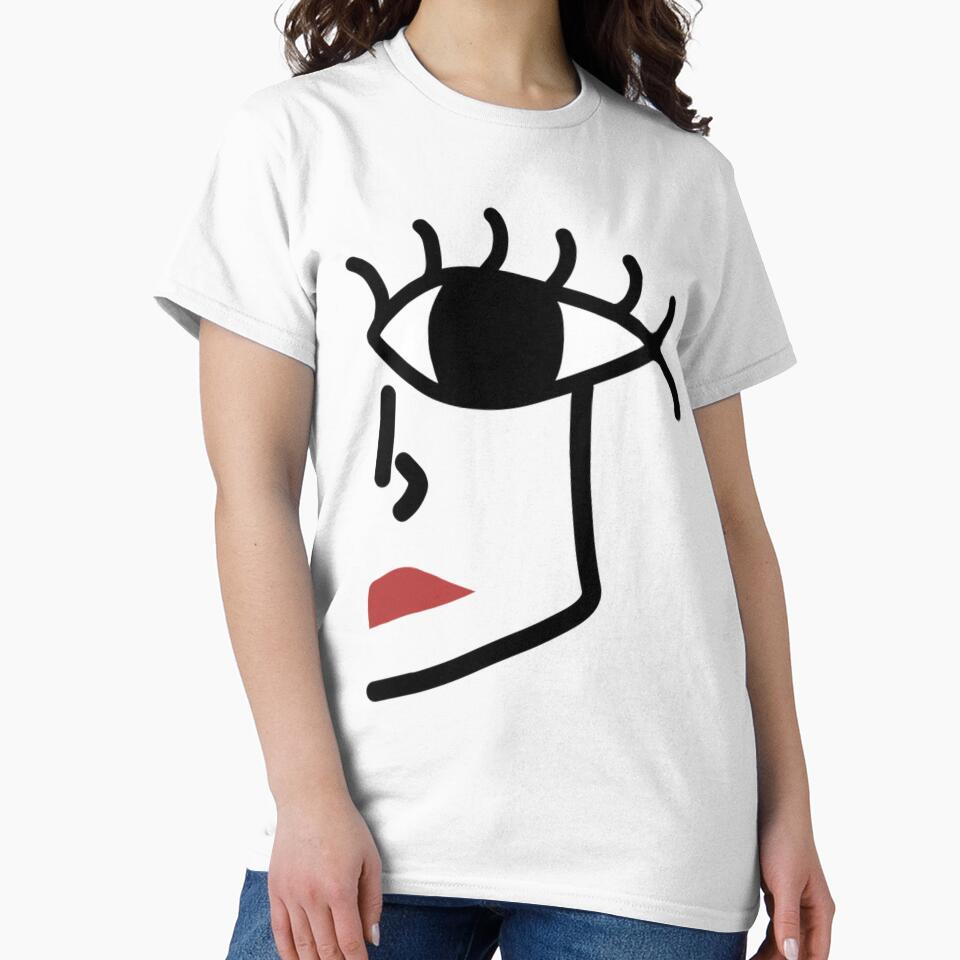 Minimalist Abstract Line Art Face by blooddesignco
